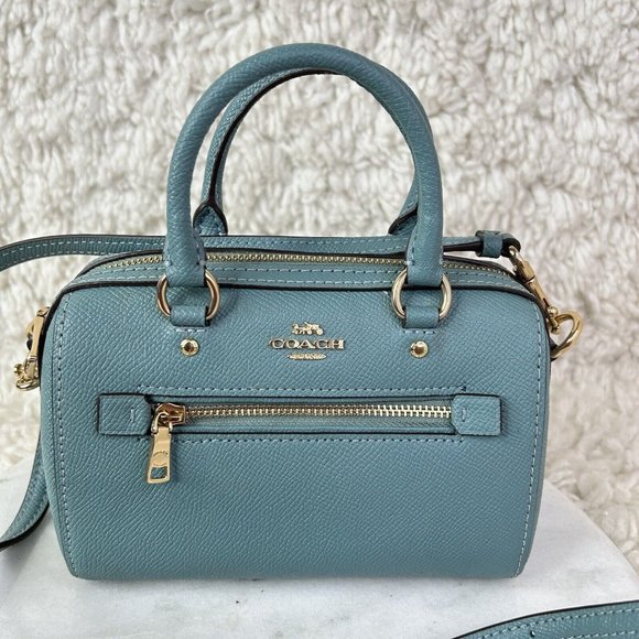 Coach Mini Rowan In Marine Crossbody Satchel Bag Handbag